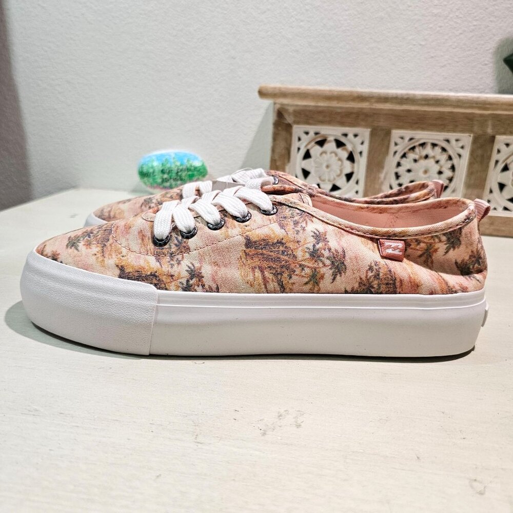 Billabong Women Sz 10 Platform Tropical Palm Rio Lace Up Cushioned Sneaker Shoes - Picture 10 of 13